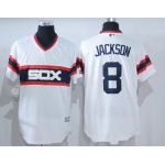 Men's Chicago White Sox #8 Bo Jackson Retired White Pullover Stitched MLB Majestic Cool Base Jersey