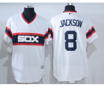 Men's Chicago White Sox #8 Bo Jackson Retired White Pullover Stitched MLB Majestic Cool Base Jersey