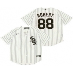 Men's Chicago White Sox #88 Luis Robert White Pinstripe Stitched MLB Cool Base Nike Jersey