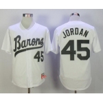 Men's Chicago White Sox Birmingham Barons #45 Michael Jordan White Stitched Majestic Baseball Jersey