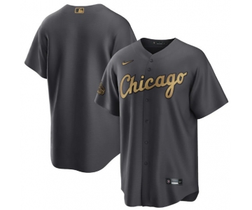 Men's Chicago White Sox Blank Charcoal 2022 All-Star Cool Base Stitched Baseball Jersey