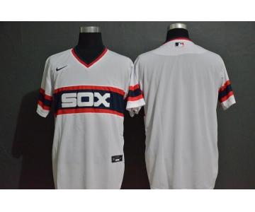 Men's Chicago White Sox Blank White Pullover Mitchell & Ness Throwback Stitched MLB Nike Jersey