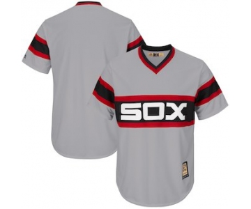 Men's Chicago White Sox Majestic Blank Gray Big & Tall Cooperstown Collection Cool Base Replica Team Jersey