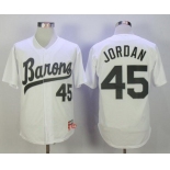 Size 4XL Men's Chicago White Sox Birmingham Barons #45 Michael Jordan White