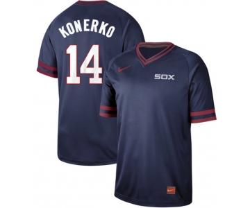 White Sox #14 Paul Konerko Navy Authentic Cooperstown Collection Stitched Baseball Jerseys