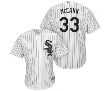 White Sox #33 James McCann White(Black Strip) New Cool Base Stitched Baseball Jersey