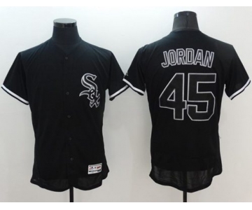 White Sox #45 Michael Jordan Black Fashion Flexbase Authentic Collection Stitched MLB Jersey