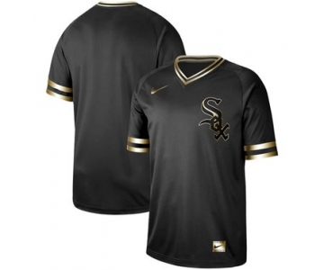 White Sox Blank Black Gold Authentic Stitched Baseball Jersey