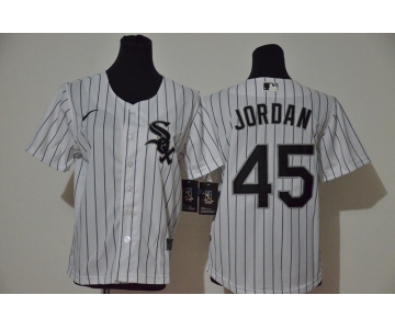 Youth Chicago White Sox #45 Michael Jordan White Stitched MLB Cool Base Nike Jersey