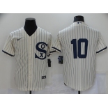Men's Chicago White Sox #10 Yoan Moncada 2021 Cream Field of Dreams Cool Base Stitched Nike Jersey