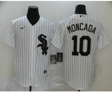 Men's Chicago White Sox #10 Yoan Moncada White Stitched MLB Cool Base Nike Jersey