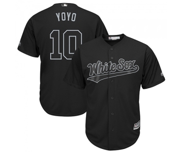 White Sox #10 Yoan Moncada Black Yoyo Players Weekend Cool Base Stitched Baseball Jersey