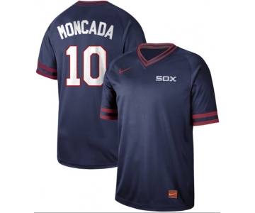 White Sox #10 Yoan Moncada Navy Authentic Cooperstown Collection Stitched Baseball Jerseys