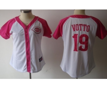 Cincinnati Reds #19 Joey Votto 2012 Fashion Womens by Majestic Athletic Jersey