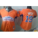 Cincinnati Reds #19 Joey Votto 2013 All-Star Orange Womens Jersey