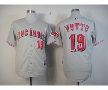 Cincinnati Reds #19 Joey Votto Gray Jersey