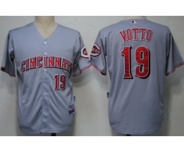 Cincinnati Reds #19 Joey Votto Gray Kids Jersey