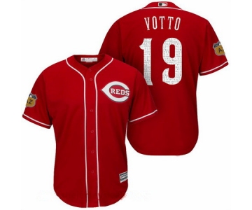 Men's Cincinnati Reds #19 Joey Votto Red 2017 Spring Training Stitched MLB Majestic Cool Base Jersey