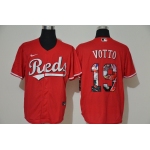Men's Cincinnati Reds #19 Joey Votto Red Unforgettable Moment Stitched Fashion MLB Cool Base Nike Jersey