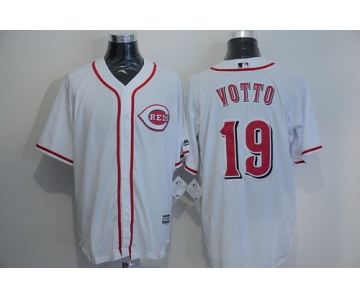 Men's Cincinnati Reds #19 Joey Votto White Home Stitched MLB Majestic Cool Base Jersey