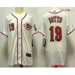 Men's Cincinnati Reds #19 Joey Votto White Stitched MLB Flex Base Nike Jersey
