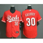 Big Size Cincinnati Reds #30 Ken Griffey Jr Red Stitched MLB Flex Base Nike Jersey