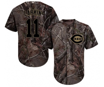 Cincinnati Reds #11 Barry Larkin Camo Realtree Collection Cool Base Stitched MLB Jersey