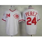 Cincinnati Reds #24 Tony Perez 1974 White Throwback Jersey