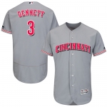 Cincinnati Reds #3 Scooter Gennett Grey Flexbase Authentic Collection Stitched MLB Jersey