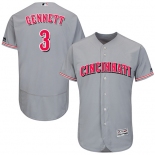Cincinnati Reds #3 Scooter Gennett Grey Flexbase Authentic Collection Stitched MLB Jersey