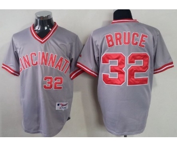 Cincinnati Reds #32 Jay Bruce Gray Pullover Jersey