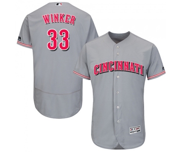 Cincinnati Reds #33 Jesse Winker Grey Flexbase Authentic Collection Stitched Baseball Jersey