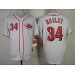 Cincinnati Reds #34 Homer Bailey White Jersey