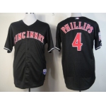 Cincinnati Reds #4 Brandon Phillips 2013 Black Jersey