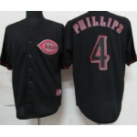 Cincinnati Reds #4 Brandon Phillips Black Fashion Jersey