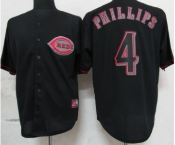 Cincinnati Reds #4 Brandon Phillips Black Fashion Jersey