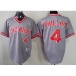 Cincinnati Reds #4 Brandon Phillips Gray Pullover Jersey