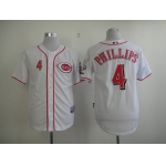 Cincinnati Reds #4 Brandon Phillips White Jersey