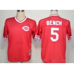 Cincinnati Reds #5 Johnny Bench Mesh BP Red Throwback Jersey