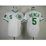 Cincinnati Reds #5 Johnny Bench St. Patrick's Day White Throwback jersey