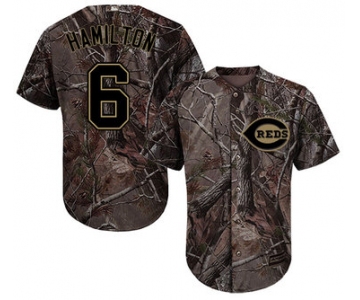 Cincinnati Reds #6 Billy Hamilton Camo Realtree Collection Cool Base Stitched MLB Jersey