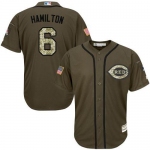 Cincinnati Reds #6 Billy Hamilton Green Salute to Service Stitched MLB Jersey