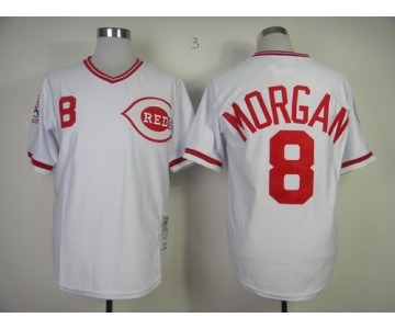 Cincinnati Reds #8 Joe Morgan 1975 White Throwback Jersey