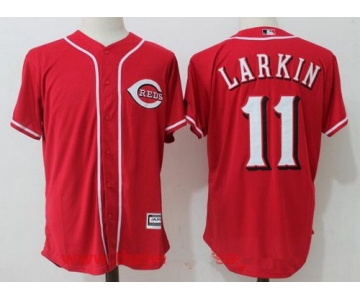 Men's Cincinnati Reds #11 Barry Larkin Retired Red Cool Base Stitched MLB Jersey