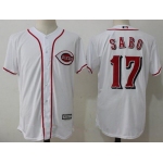 Men's Cincinnati Reds #17 Chris Sabo Retired White Cool Base Stitched MLB Jersey