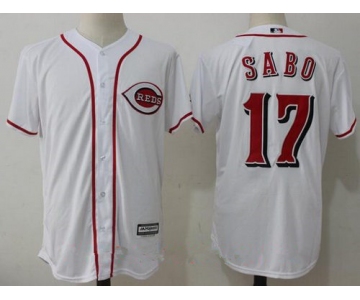 Men's Cincinnati Reds #17 Chris Sabo Retired White Cool Base Stitched MLB Jersey