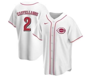 Men's Cincinnati Reds #2 Nick Castellanos White 2021 Replica Home Jersey