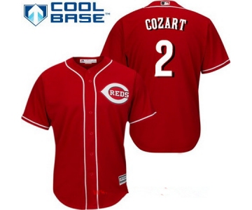 Men's Cincinnati Reds #2 Zack Cozart Red Stitched MLB Majestic Cool Base Jersey