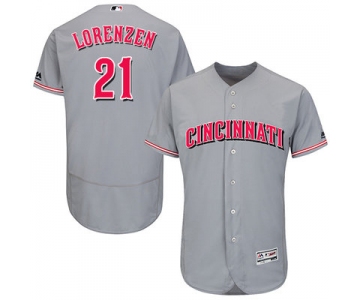 Men's Cincinnati Reds #21 Michael Lorenzen Grey Flexbase Authentic Collection Stitched MLB Jersey