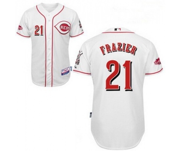 Men's Cincinnati Reds #21 Todd Frazier White Jersey